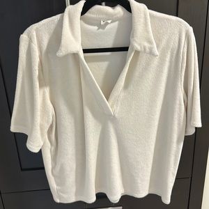 Wilfred free Terry collared shirt in cream size M